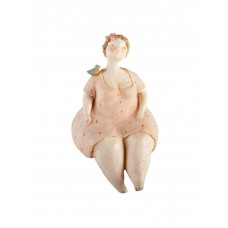 Art & Artifact Bird Lady Shelf Sitter Sculpture - Kitschy Woman Figurine   